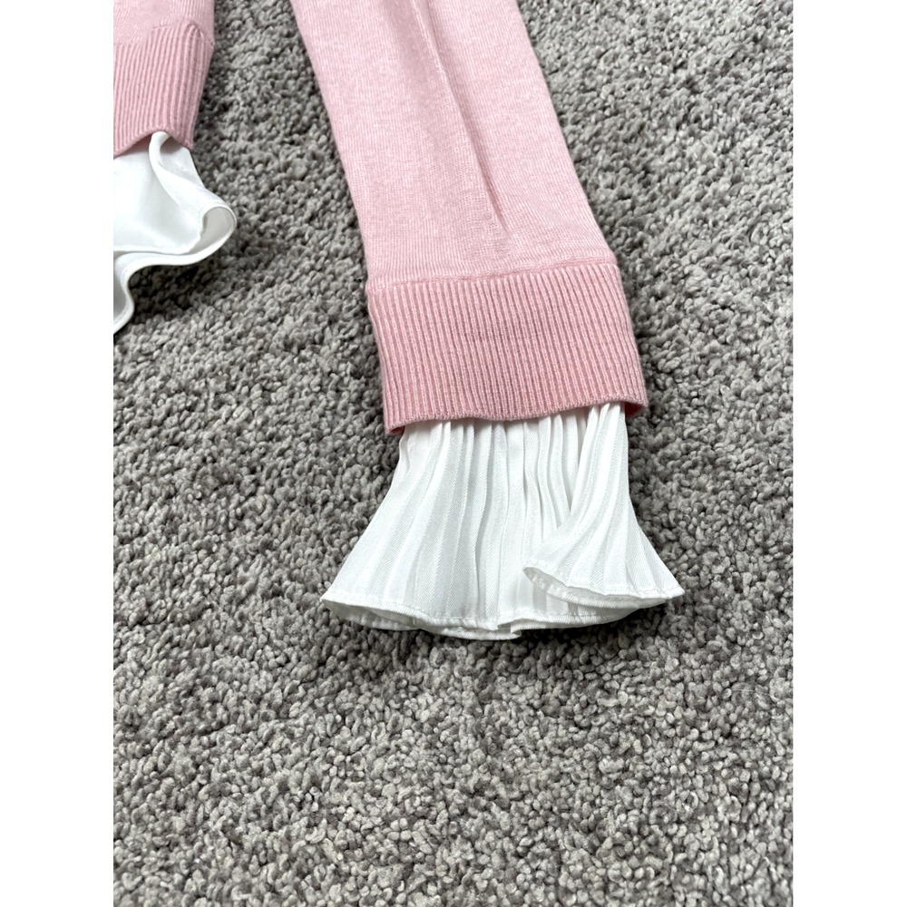 Ted Baker Sweater Womens 1 XS 4 Pink Layered Ruffle Cashmere Blend Preppy Flirty - Picture 9 of 12